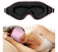WLLHYF Silk Sleep Mask, 3D Stereo Deep Sleep Eye Mask Comfortable Adjustable Cute Block Out Light Eye Covers for Man and Woman All Night Sleep (Sea Mystery Pink)