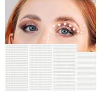 WLLHYF White Pearl Eyes Face, 3D Self Adhesive Pearl Makeup Rhinestone Stickers for Eyes Face Body Gems Jewels DIY Craft Nail Rhinestones Temporary Tattoo Gems Dots Art Accessories 2800 PCS