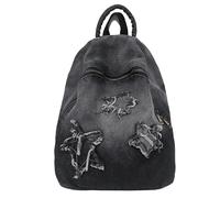 WLLJYSJZL Y2K Star Backpack,Grunge Goth Denim Bookbag,Punk Rock Emo Backpack for Women Men Monster 2000s Gradient Backpack, 9-black, L, Fashion