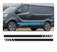 WLLLLa 2PCS Car Body Side Stripes for Trafic 3 2 Nissan NV300 Vauxhall Vivaro Camper Van,Car Side Body Stripe Decal Vinyl Sticker Auto Long Modified Decoration Accessories,B-Blue
