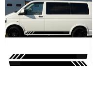 WLLLLa 2PCS Car Body Side Stripes for VW Multivan Transporter T4 T5 T6,Car Side Body Stripe Decal Vinyl Sticker Auto Long Modified Decoration Accessories,A-Black