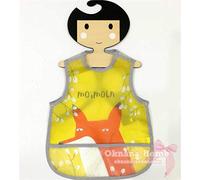 WLLLO Baby Eating Bib, Bib, Smock, Cartoon, Waterproof, Wash and Anti Clothes,Yellow Fox