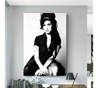 WLLLO Black and White Singer Amy Winehouse Canvas B-NoFrame60*60cm