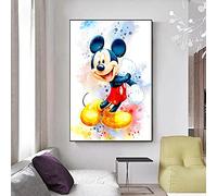 WLLLO Mickey Mouse Canvas Paintings, Cartoon Posters and Prints, Wall Art Images for 's Room decoration-NoFrame50*75cm