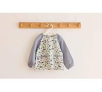 WLLLO Spring and Summer Baby Bib, Pure Cotton Meal, Rice Bag, Cartoon Bib, Water Towel, Long Sleeved Apron, Baby Bib, Bib Pocket,A Car