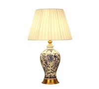 WLLWHF Ceramic Table lamp New Chinese Blue and White Porcelain Table Lamp Retro Ceramic Living Room and Bedroom Bedside Lamp Study Reading Lamp