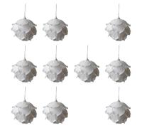 WLLXTK 10 Pieces Christmas Tree Hanging Ornaments Pendant Drops 3.15inch Xmas Decor Christmas Balls for Wedding Anniversary Holiday, Flower Bud