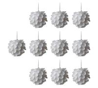 WLLXTK 10 Pieces Christmas Tree Hanging Ornaments Pendant Drops 3.15inch Xmas Decor Christmas Balls for Wedding Anniversary Holiday, Petal