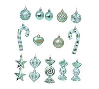 WLLXTK 16Pcs Christmas Tree Decoration Christmas Tree Balls Ornaments Shatterproof Wedding Decoration Wonderland Xmas Small Pendants, Light Green