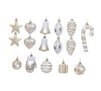 WLLXTK 16Pcs Christmas Tree Decoration Christmas Tree Balls Ornaments Shatterproof Wedding Decoration Wonderland Xmas Small Pendants, Champagne