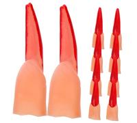 WLLXTK 20pcs Realistic Halloween Witch Fingers Creepy Fake Nails for Cosplay Costume Accessories Scary Party Props for Haunted Houses Birthdays and Themed Events