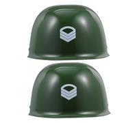 WLLXTK 2pcs Plastic Soldier Hats for Army Camo Party Supplies Cool Role Play Costume Accessories for Halloween Dress Up and Group Play Ages
