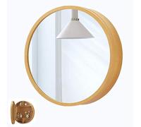 WLLXTK 500/600Mm Bathroom Wall Cabinets with Round ed Doors 3 Storage Shelves Soft Wooden Wall Mounted Medicine Cabinet,50cm