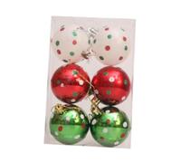 WLLXTK 6Pcs Christmas Tree Decorations Christmas Balls Ornaments Set Craft Charm Pendants for Cafe Festivals Birthdays Home New Year, Style C