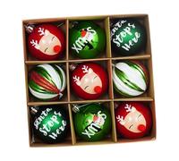 WLLXTK 9 Pieces 2.3inch Christmas Tree Ornaments Xmas Tree Decoration Accessory Decorative for Home Party Decor Multifunctional, Style E