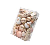 WLLXTK Christmas Balls Tree Ornament Pendants Xmas Decor Shatterproof Assorted Champagne Color for Festival Indoor Decor Lightweight, Style A