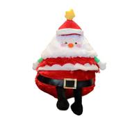 WLLXTK Christmas Doll Ornament Glowing Top Hat Plays Christmas Songs Christmas Decoration Stuffed Figure for Tabletop New Year Decor, Santa
