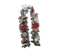 WLLXTK Christmas Garland Xmas Ornament Creative 5.9ft Door Hanging Decor Home Decoration for Ceremony Photo Props Festival Farmhouse, Red White