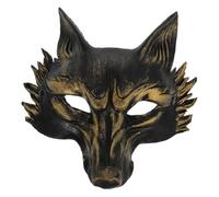 WLLXTK Halloween Half Face Fox Mask PU Foam Animal Masquerade Cosplay Costume Party Supply with Non Slip Strap for Festival Performance Random Color