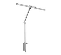 WLLXTK LED Desk Lamp with Clamp, Double Head Eye Protection with Auto Shut-Off Timer, 5 Color Modes & Stepless Dimming, for Reading Study Workbench Bedside Nightstand Lamp