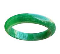 WLLXTK Natural Jade Bangle Bracelet For Women,green Floating Flowers,Gift,Amulet,Bangle,