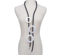 WLLXTK Necklace for Women Chain Pendant Men Big Circle Ladies Hyperbole Thick Flat Link Necklaces Handmade