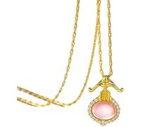 WLLXTK necklace Pendant for Women, Sterling Silver Gold Twelve Constellations Inlaid Zircon Rose Quartz Jewellery Birthday Gifts Women Girls jewelry