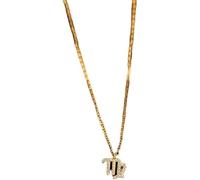 WLLXTK necklace Sterling Silver Twelve Constellations Zircon Women Gold Dainty Clavicle Chain Shiny Cz Guardian Choker Party Jewelry Gift