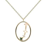 WLLXTK necklace Women Sterling Silver Pendant Twelve Constellations Colorful Zircon Dainty Clavicle Chain Gold Star Sign Coin Charm jewelry