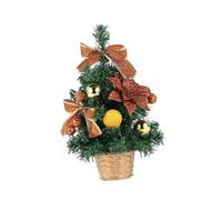 WLLXTK Tabletop Christmas Tree Table Top Small Christmas Tree Home Party Decoration Xmas Tree Decor for Indoor Shelf Party Desk, Orange