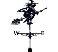 WLLXTK Wind Vane Metal Weathervane with Wicked Witch Shaped Garden Stake Weathervanes Professional Measuring Tool Garden Yard Roof