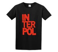 WLMDZYH Interpol Stacked Logo El Pintor Antics Turn Bright Lights Band Vintage Men's Fashion T-Shirt Black