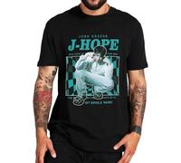 WLMDZYH J-Hope Jack in The Box T Shirt Short Sleeve 100% Cotton Pop Singer T Shirt Round Neck Tops Plus Size Black