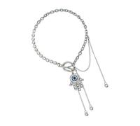 WLNEXT Devil Eye Necklace Detailed Openwork Hand and Flowing Fringed Clavicle Chain for Various Social Settings Mysterious Devil Eye Jewelry