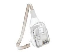 WLNEXT Fashion Transparent Chest Bag Spacious Crossbody with Adjustable Strap PVC Shoulder Pack for Daily Essential Transparent Crossbody