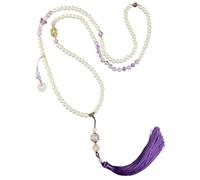 WLNEXT Long Chain Necklace with Fringe Beads and Natural Stones for Fashionable Styling Options in Women ' s Fashion Long Necklace