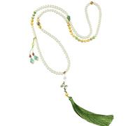 WLNEXT Long Chain Necklace with Fringe Beads and Natural Stones for Fashionable Styling Options in Women ' s Fashion Long Necklace