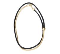 WLNEXT Portable Alloy Leather Rope Snake Bone Chain Necklace Trendy Layer Jewelry Double Layer Snake Chain