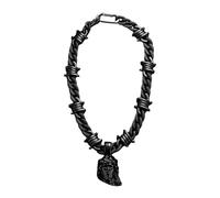 WLNEXT Portrait Pendant Necklace Resin Acrylic Neck Chain for Easy Pairing with Other Accessories Black Necklace