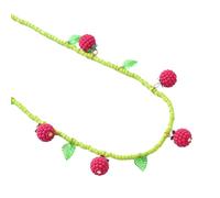 WLNEXT Raspberry Charm Necklace Crafted From Lightweight Acrylic Featuring Small Beads for Stylish Look for Any Occasions Casual Necklace