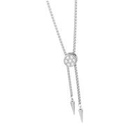 WLNEXT Stainless Steel Bolo Necklace with Sliding Block Design and Rhinestones Design for Daily & Parties Fashion Jewelry