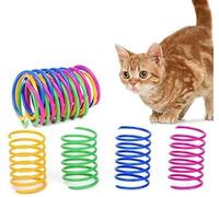 WLngtv 12 Pcs 3 Set Interactive Cat Toys Colorful Spring Cat Toy Plastic Coil Spiral Springs Durable Interactive Toys for Swatting Biting Hunting Kitten Toys