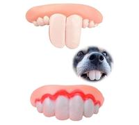 WLngtv 2 Pieces White Funny Dog Teeth Toy, Buck Teeth for Dogs Braces Costume, Pet Chew Supplies, Dog Christmas Costume Suitable Chew Toys Pet Supplies