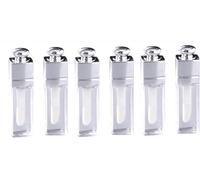 WLngtv 6 Pcs Clear Lip Gloss Tubes, 3ml, Empty Lip Gloss Tubes Containers Clear Refillable Lip Balm Bottles Transparent Mini Lipstick Containers for DIY Makeup Makeup, White