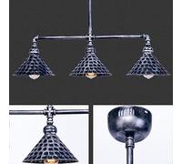 Wlnnes 3 Light Pool Table Light, Vintage Retro Kitchen Island Pendant Light with Matte Black Shade, Modern Industrial Chandelier 90CM * 93CM MAX 60W