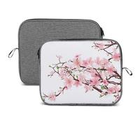 Wlntrophic 13inch Laptop Case, Tempting Cherry Blossoms Snowflake Laptop Sleeve