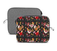 Wlntrophic 14inch Laptop Case, Weird Colorful Chicken Snowflake Laptop Sleeve