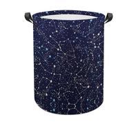Wlntrophic Laundry Hamper, Glow in The Dark Constellations Midnight Laundry Basket, Washing Basket with Handle