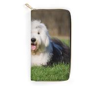Wlntrophic Leather Wallet, Old English Sheepdog Dog, Small Size and Large Capacity, Easy to Carry
