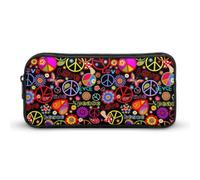 Wlntrophic Pencil Case, Peace and LoveStationery Bag, Business Travel Bag Or Small Tool Box, Girls Makeup Bag